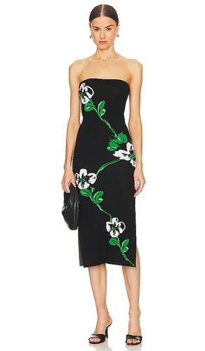 Floral Jacquard Strapless Midi Dress in . Taglia L - MILLY - Modalova