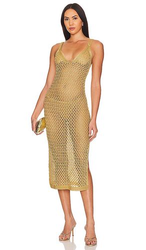 Cabana Metallic Mesh V Neck Midi Dress in . Size S - MILLY - Modalova