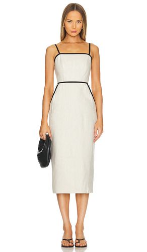 Amara Linen Contrast Midi Dress in . Size 4 - MILLY - Modalova
