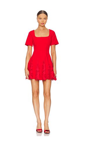 Mini vestido godet joy square neck en color talla 0 en - Red. Talla 0 (también en 10, 12, 2, 4, 6, 8) - MILLY - Modalova