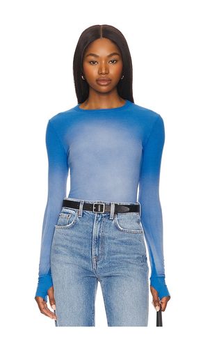 Alick long sleeve fitted top with thumbhole en color azul talla L en - Blue. Talla L (también en S, XS) - Michael Lauren - Modalova