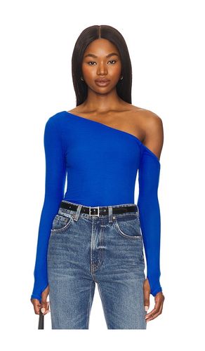 Magdalino asymmetrical fitted cold shoulder long sleeve top en color azul talla L en - Blue. Talla L (también en - Michael Lauren - Modalova