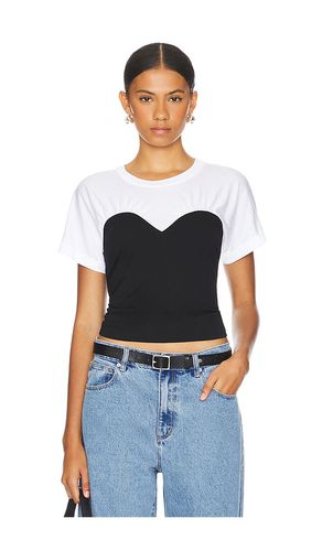 Camiseta con corset ajustada adrell en color negro, blanco talla M en - Black,White. Talla M (también en - Michael Lauren - Modalova