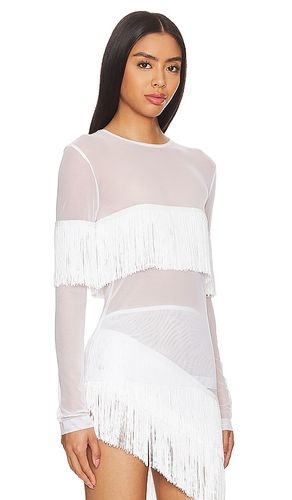 Long Sleeve Crewneck Fringe Top in . Size S. Also in M, L - Norma Kamali - Modalova