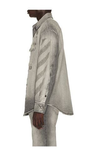 Denim Military Overshirt in . Size S. Also in M, L, XL/1X - OFF-WHITE - Modalova