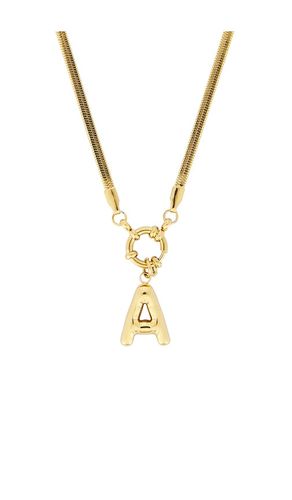 Bubble Initial Herringbone Necklace in . Size A. Also in D, O - petit moments - Modalova