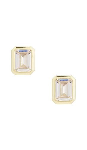 Emerald Cut Bezel Stud Earring in - SHASHI - Modalova