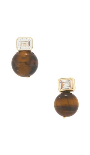 Pendientes de tachuela emerald en color marrón talla all - SHASHI - Modalova