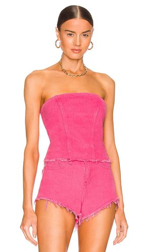 Domonique strapless denim top en color fucsia talla L en - Fuchsia. Talla L (también en M, S, XS, XXS) - superdown - Modalova