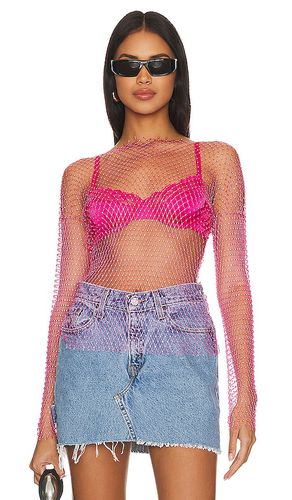 Karolie Sheer Rhinestone Top in . Taglia S, XS - superdown - Modalova