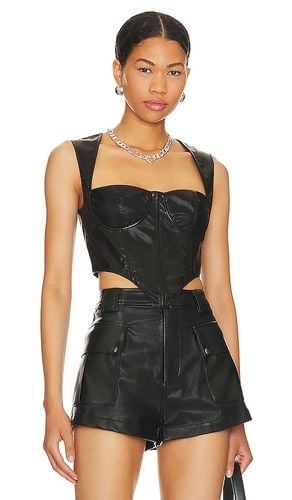 Ezra faux leather top en color talla L en - Black. Talla L (también en M) - superdown - Modalova