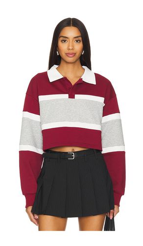 Juliet cropped polo en color burgundy,grey talla L en - Burgundy,Grey. Talla L (también en M, S, XL, XS) - superdown - Modalova