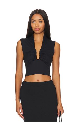 Square wire sleeveless top en color talla M en - Black. Talla M (también en XS) - Susana Monaco - Modalova