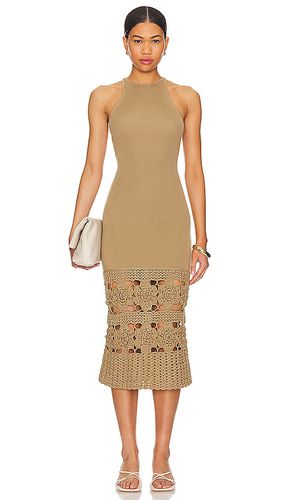 Vestido midi finley crochet en color talla L en - Tan. Talla L (también en S, XS) - Tularosa - Modalova