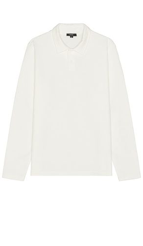Double knit pique long sleeve polo en color blanco talla L en - White. Talla L (también en M, S) - Vince - Modalova