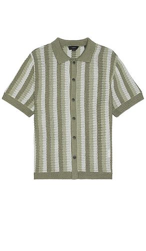 Crochet Stripe Short Sleeve Button Down Shirt in . Size M - Vince - Modalova