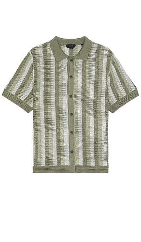 Crochet Stripe Short Sleeve Button Down Shirt in . Size XL/1X - Vince - Modalova