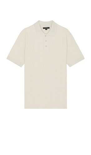 Varigated texture short sleeve polo en color crema talla L en - Cream. Talla L (también en S, XL/1X) - Vince - Modalova