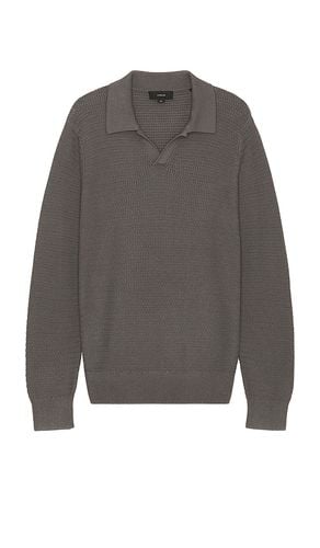 Craftsman rib johnny polo en color gris talla L en - Grey. Talla L (también en M, S, XL/1X) - Vince - Modalova