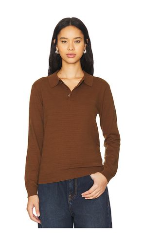 Long sleeve knit polo en en color marrón talla L en - Brown. Talla L (también en M, S, XL/1X) - WAO - Modalova