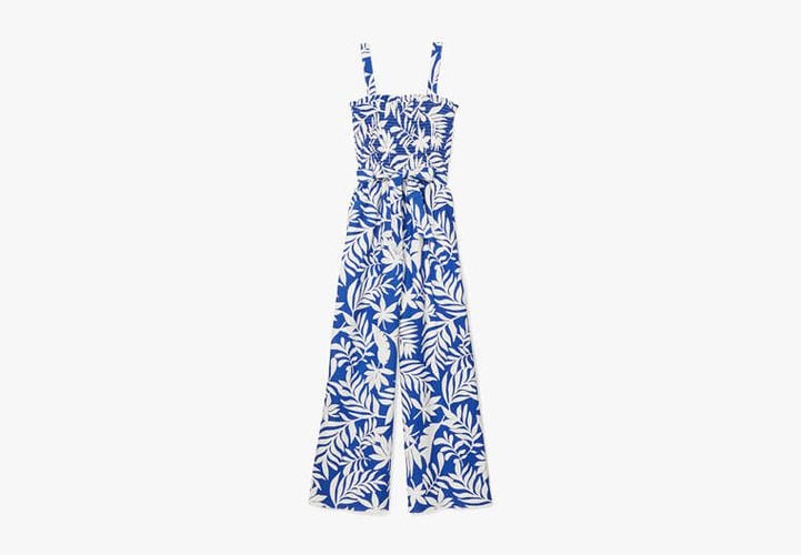 Tropical Foliage Smocked Jumpsuit - Kate Spade New York - Modalova