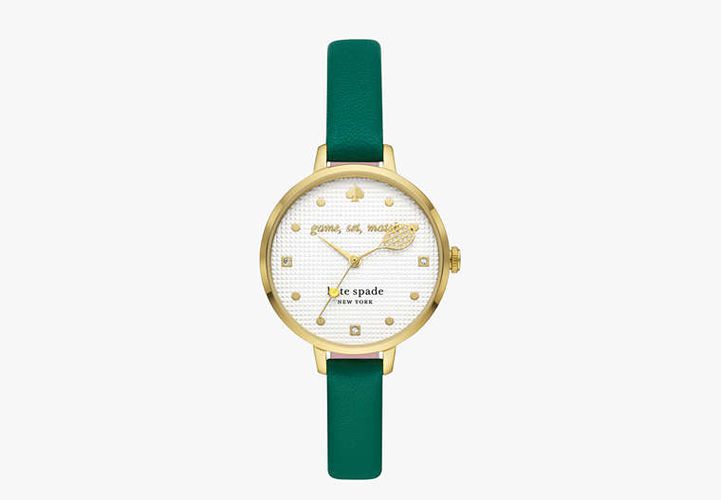 Metro Green Leather Tennis Watch - Kate Spade New York - Modalova