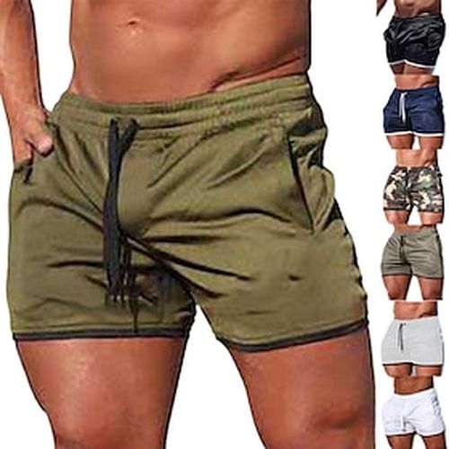 Men's Running Shorts Athletic Shorts Bottoms Fitness Gym Workout Marathon Running Jogging Moisture Wicking Quick Dry Breathable Sport Solid Colored White Black - Ador ES - Modalova