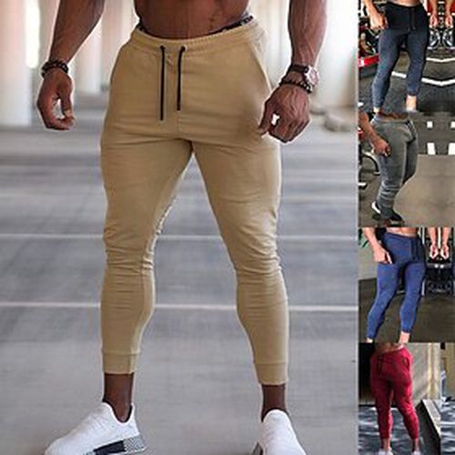 Men's Athleisure Sweatpants Joggers Track Pants Bottoms Cotton Drawstring Fitness Gym Workout Running Jogging Summer Normal Breathable Quick Dry Soft Sport Fas - Ador ES - Modalova