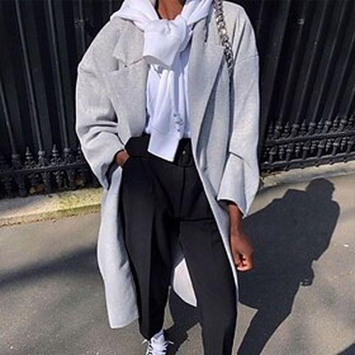 Women's Coat Pea Coat School Work Street Casual Daily Warm Double Breasted Pocket Daily Elegant Minimalism Street Style Lapel Loose Fit Solid Color Ou - Ador.com UK - Modalova