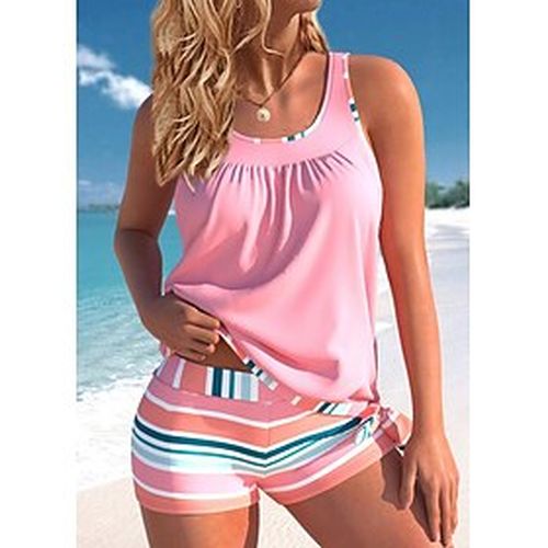 Women's Swimwear Tankini 2 Piece Normal Swimsuit Striped 2 Piece Pink Bathing Suits Beach Wear Summer Sports - Ador.com UK - Modalova