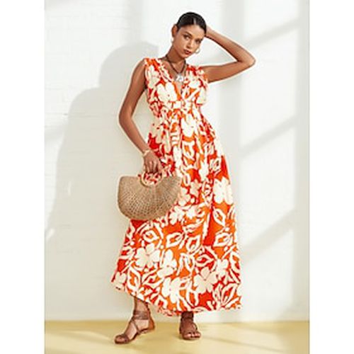 Cotton Resort Wear Sleeveless Floral Maxi Dress - Ador.com - Modalova