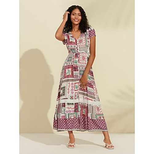 Rainbow Geometric Lace Maxi Dress - Ador - Modalova