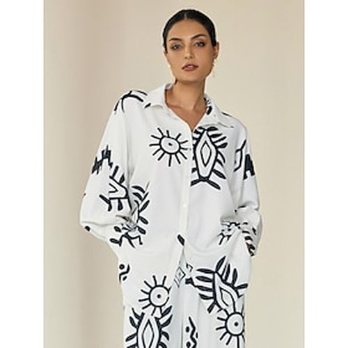 Abstract Art White Raglansleeve Shirts - Ador.com - Modalova