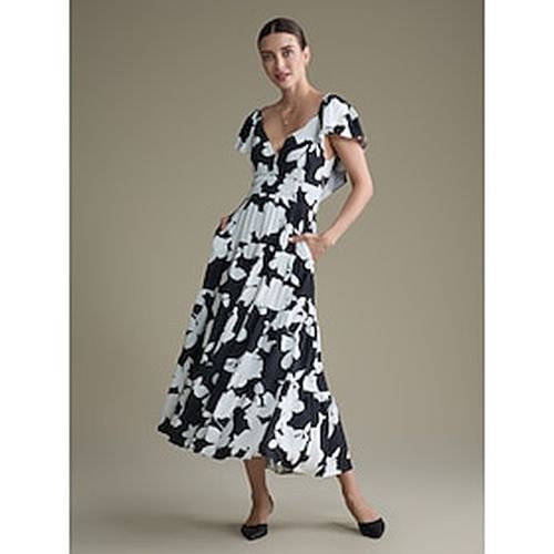 Tencel Cotton Floral V Neck Elastic Waist Maxi Dress - Ador.com - Modalova