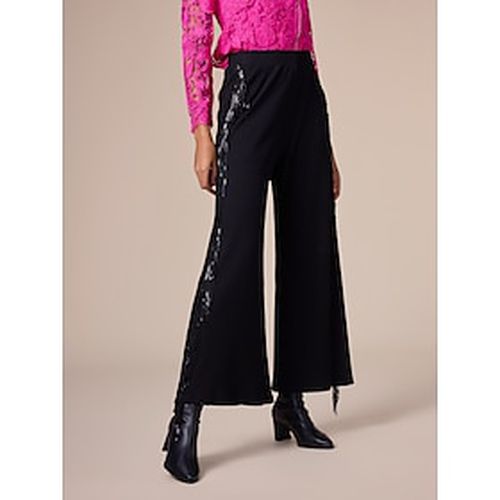 Cotton Black Tassel Wide Leg Maxi Pants - Ador - Modalova