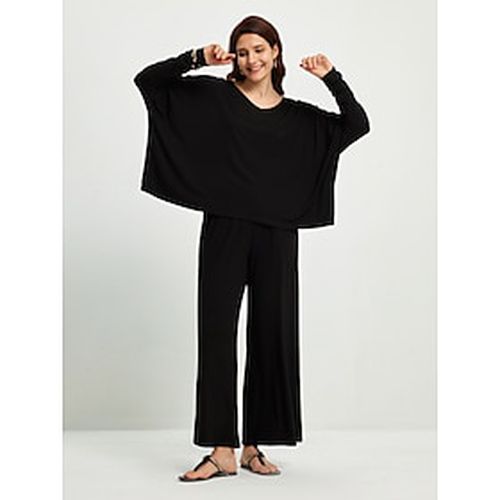 Solid Round Neck Loose Pants Set - Ador - Modalova