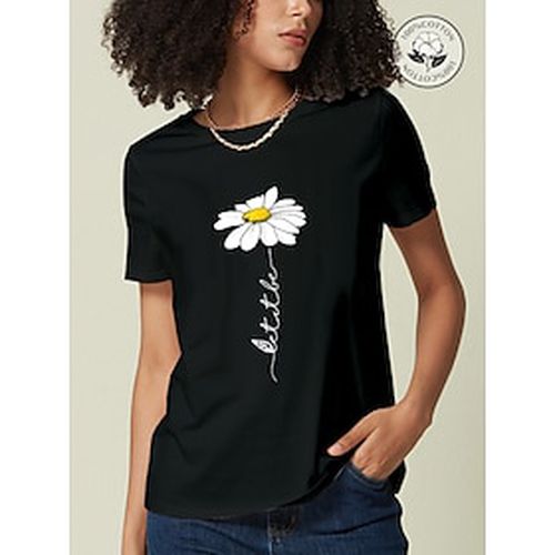 Cotton Daisy Women's Casual Daily T shirt Short Sleeve Crew Neck T shirt Outdoor - Ador - Modalova
