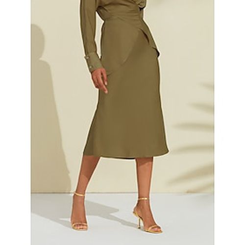 Satin Knee-Length Skirt - Ador.com - Modalova