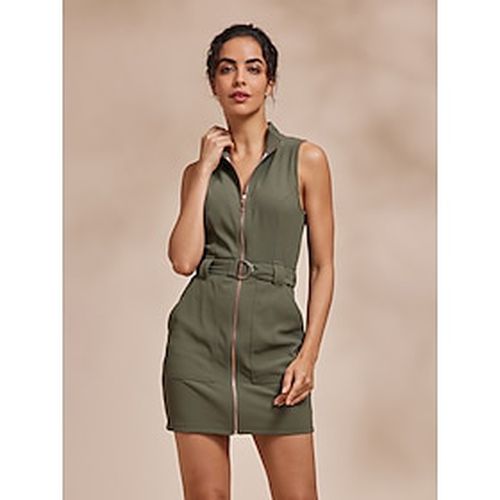 Women's Golf Dress Army Green Sleeveless Dress Ladies Golf Attire Clothes Outfits Wear Apparel - Ador.com - Modalova