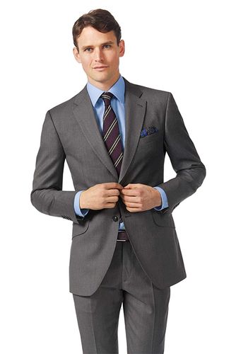 Grey Slim Fit Italian Twill Luxury Suit Jacket Grey size 40R - Charles Tyrwhitt - Modalova