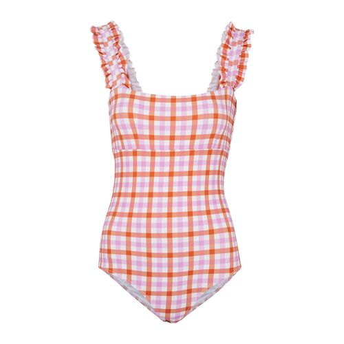 Gingham Ruffle-trimmed Swimsuit - Ephemera - Modalova