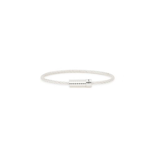 G Polished Sterling Pyramid Guilloche Cable Bracelet - Le Gramme - Modalova