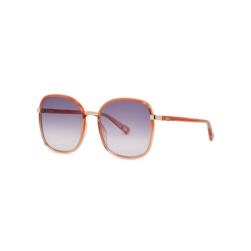 CHLOÉ Franky Square-frame Sunglasses, Sunglasses, Gold - Chloé - Modalova