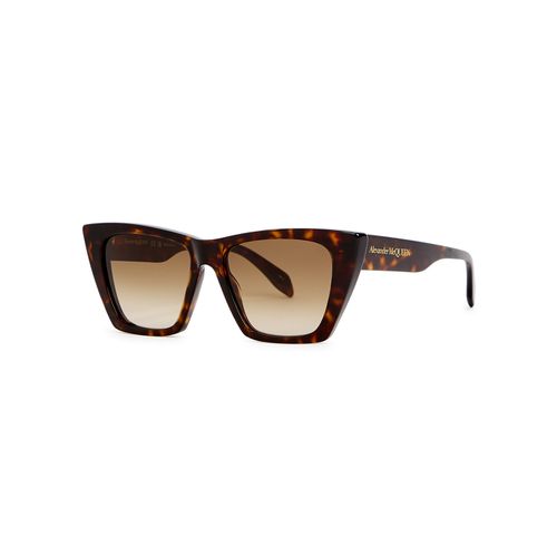 Tortoiseshell Cat-eye Sunglasses, Sunglasses - Alexander McQueen - Modalova