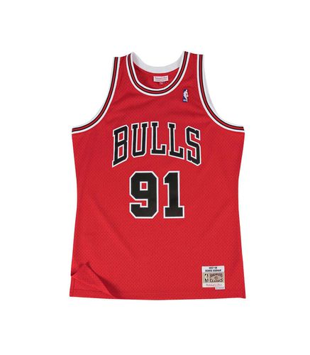 Camiseta para Hombre Roja - Chicago Bulls NBA 97 Dennis RoadMan S - Mitchell & Ness - Modalova