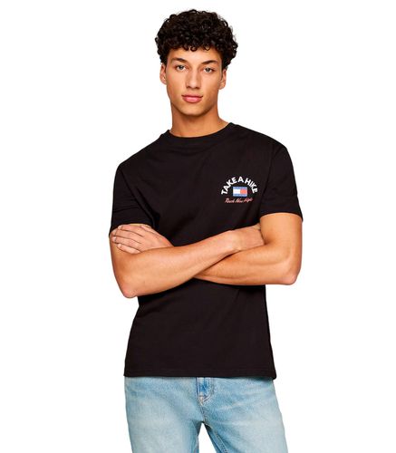 Camiseta Negra para Hombre - Outdoors Novelty L - Tommy Jeans - Modalova