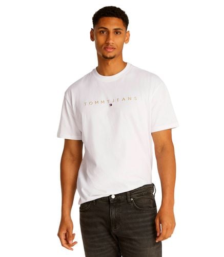 Camiseta Blanca para Hombre - Linear Logo M - Tommy Jeans - Modalova