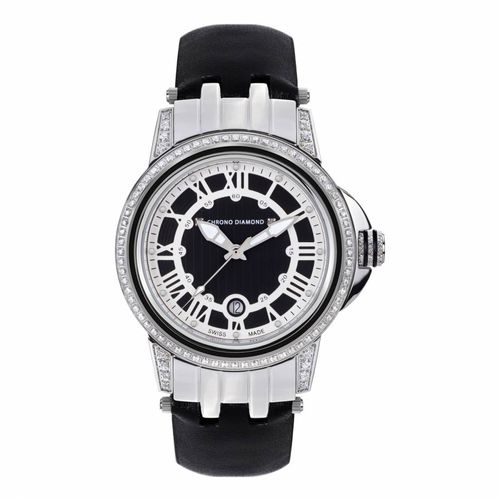 Women's Swiss Black Dionne Watch - Chrono Diamond - Modalova