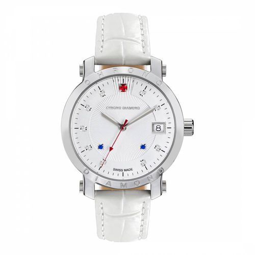 Women's Swiss White Nesta Watch - Chrono Diamond - Modalova
