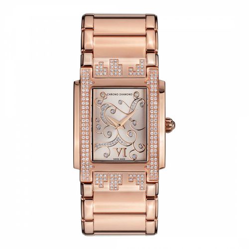Women's Swiss Rose Gold Lenya Watch - Chrono Diamond - Modalova